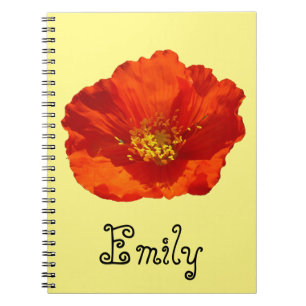 Cuaderno Flor colorida de adormidera roja de Alaska