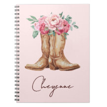 Flor Cowgirl Personalizada Acuarela Rústica Rosa