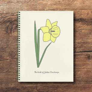 Cuaderno Flor Daffodil Pastel Botánico