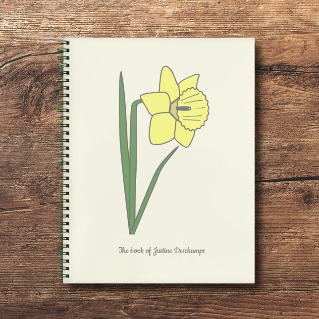 Cuaderno Flor Daffodil Pastel Botánico (Botanical Daffodil Notebook)