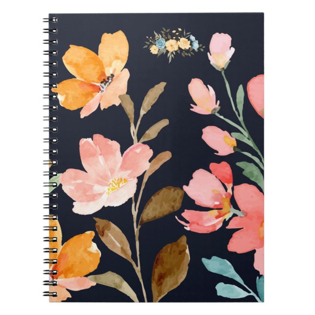 Cuaderno Flor de Acuarela Moderna y Elegante (Frente)