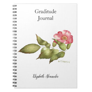 Cuaderno Flor de acuarela subió silvestre rosa