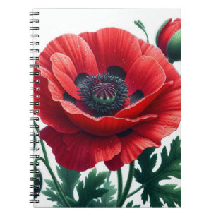 Cuaderno Flor de adormidera roja