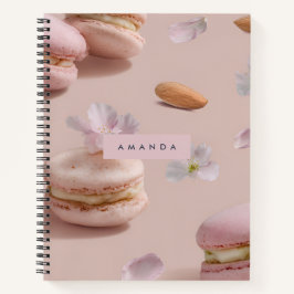 Cuaderno Flor de almendra personalizada de Pastel Macaron