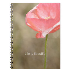 Cuaderno Flor de Amapola de Islandia Rosa Sonrojado (mi fot