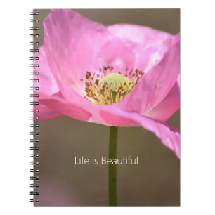Cuaderno Flor de amapola de Islandia rosa sonrojado (mi fot