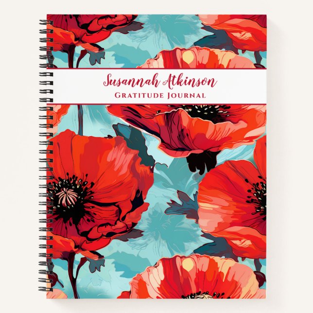 Cuaderno Flor de amapola floral californiana (Anverso)