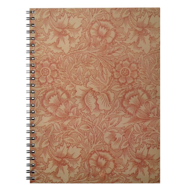 Cuaderno Flor de amapola rosa William Morris (Frente)