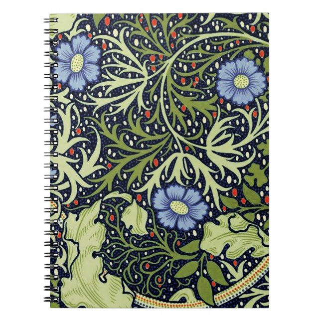 Cuaderno Flor de antigüedades de William Morris Seaweed (Frente)