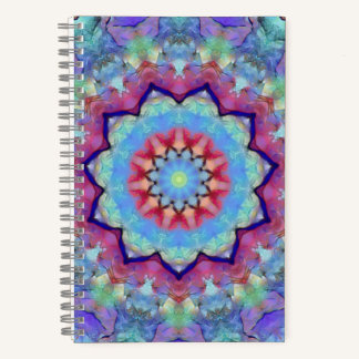 Cuaderno Flor de arcoiris Mandala Cubierta suave para portá