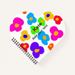 Cuaderno Flor de arcoíris orgullo amor añadir nombre texto