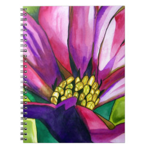 Cuaderno Flor de arte acuático morado de Daisy Africano