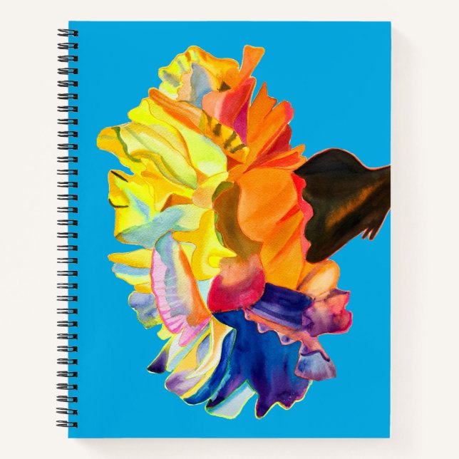 Cuaderno Flor de arte pop de clavel colorido (Anverso)