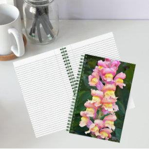 Cuaderno Flor de boca de dragón rosa y amarillo
