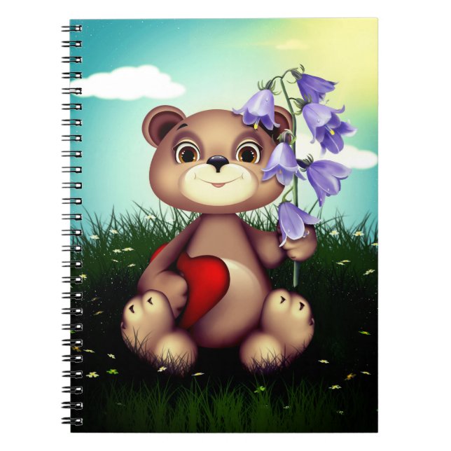 Cuaderno Flor de Bouquet con soporte para oso-39920 (Frente)