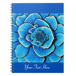 Cuaderno Flor de camellia azul grande