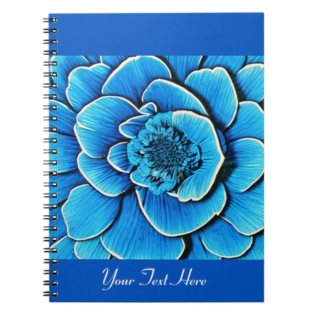 Cuaderno Flor de camellia azul grande (Frente)