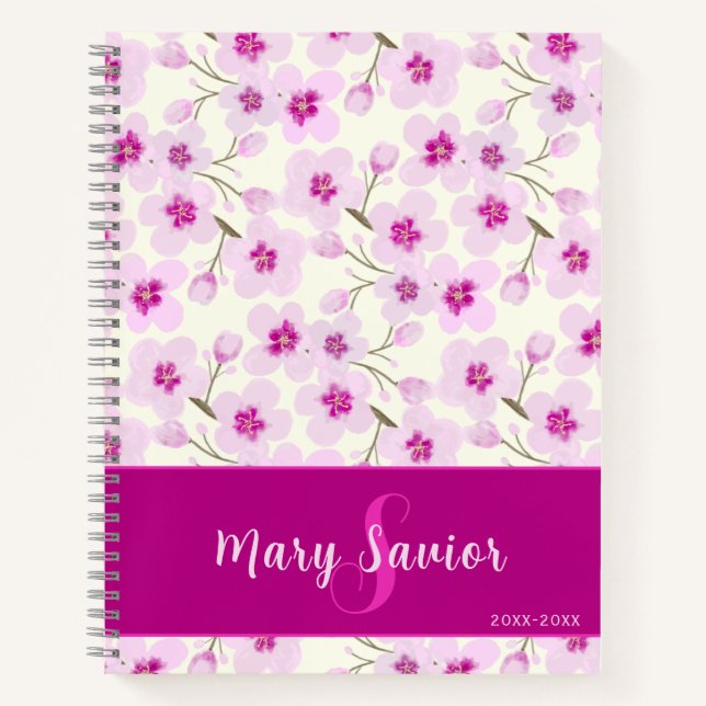 Cuaderno Flor de cerezo acuarela (Anverso)