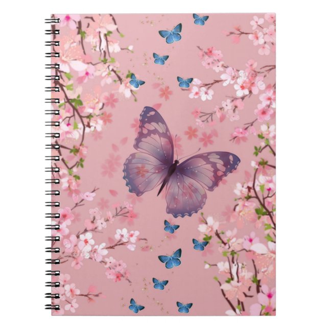 Cuaderno Flor de cerezo con mariposas (Frente)