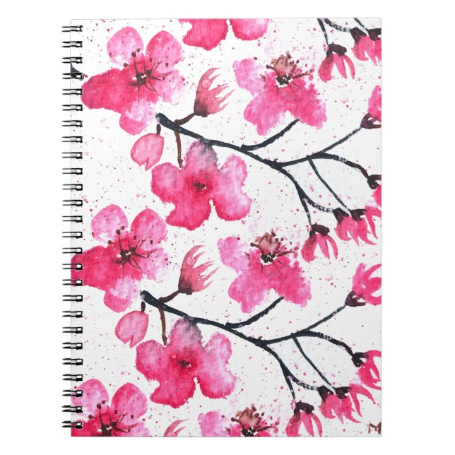 Cuaderno Flor de cerezo Naturaleza Sakura Floral Japonés (Frente)