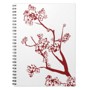 Cuaderno Flor de Cerezo Roja