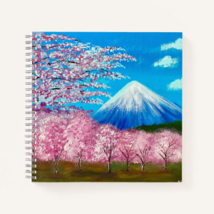 Cuaderno Flor de cerezo rosa Japón Girly Cute moderno
