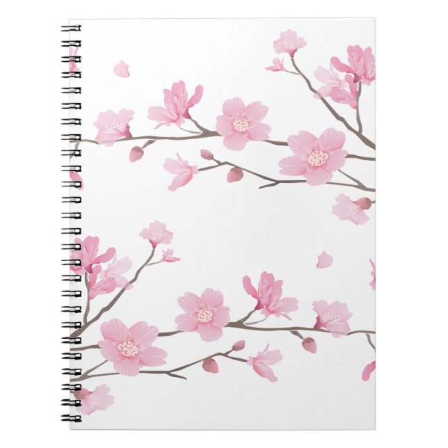 Cuaderno Flor de cerezo - Transparente-Fondo (Frente)