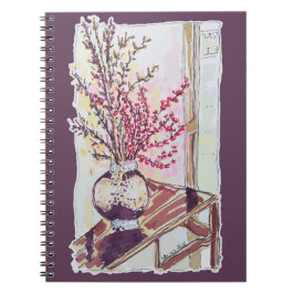 Cuaderno Flor de ciruelo roja