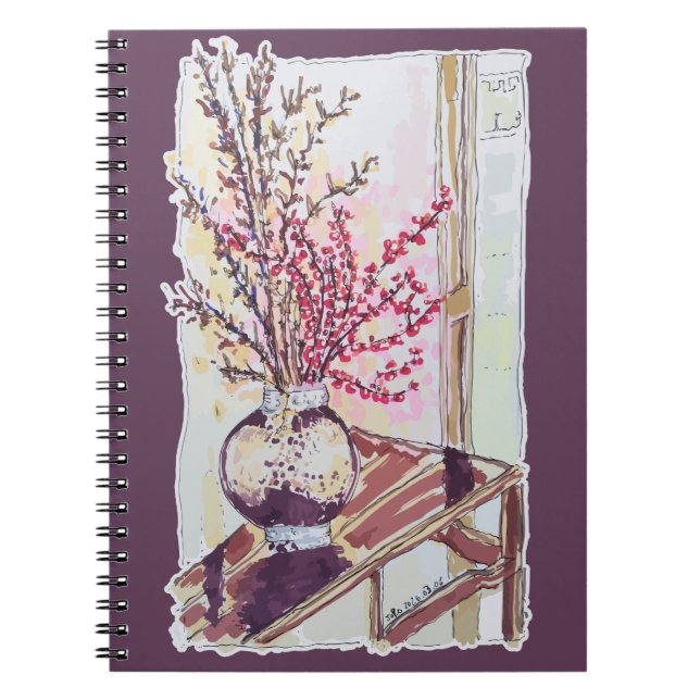 Cuaderno Flor de ciruelo roja (Frente)