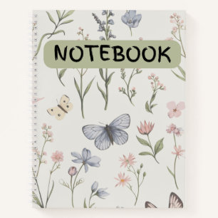 Cuaderno Flor de color de agua y bloc de notas de espiral d
