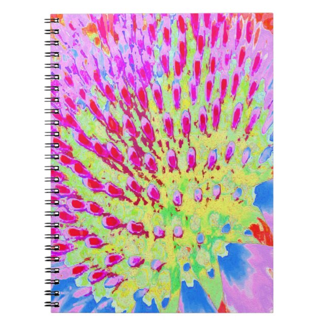 Cuaderno Flor de cono de arco iris multicolor (Frente)