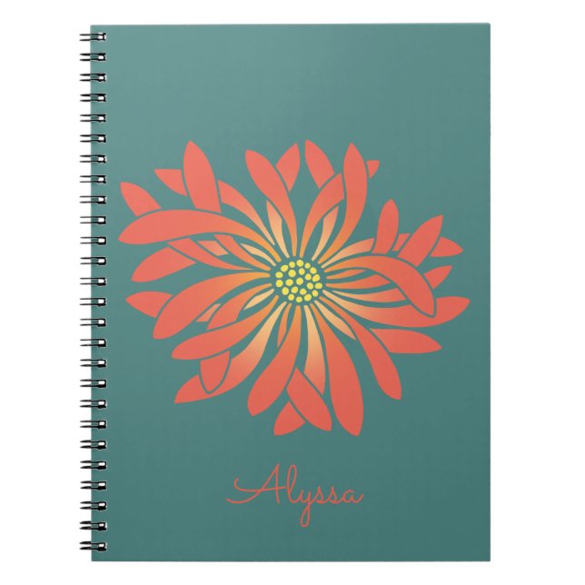 Cuaderno Flor de coral indomable personalizada (Frente)