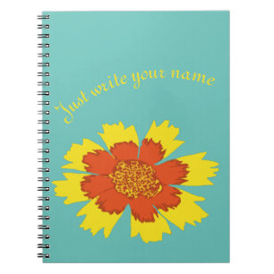 Cuaderno Flor de coreopsis amarilla y naranja