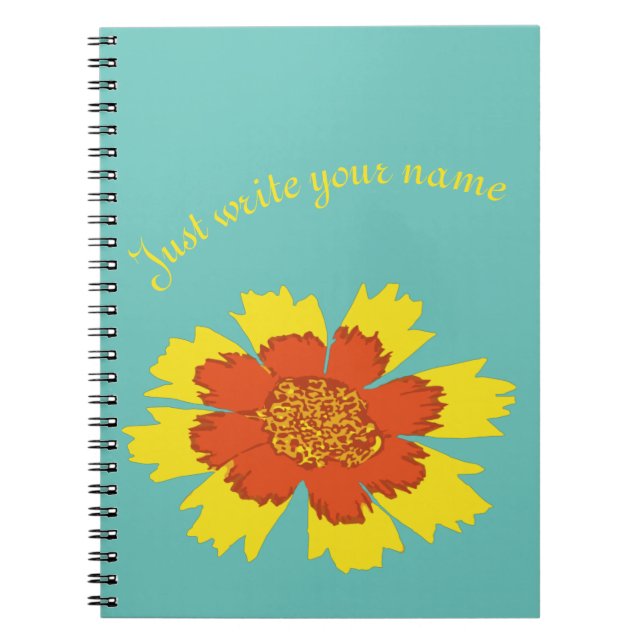 Cuaderno Flor de coreopsis amarilla y naranja (Frente)