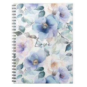 Cuaderno Flor de Crema Azul Romántica Purple Lavender