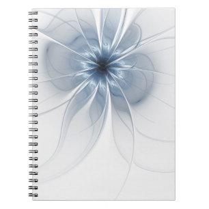 Cuaderno Flor de fantasía fractal suave y delicada