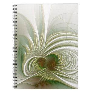 Cuaderno Flor de fantasía fractal suave y delicada