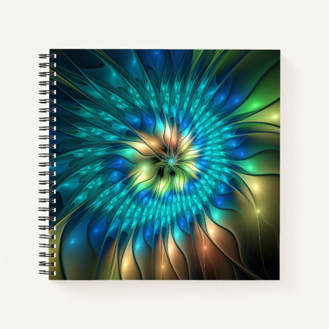 Cuaderno Flor de fantasía luminosa, fragancia abstracta col (Anverso)