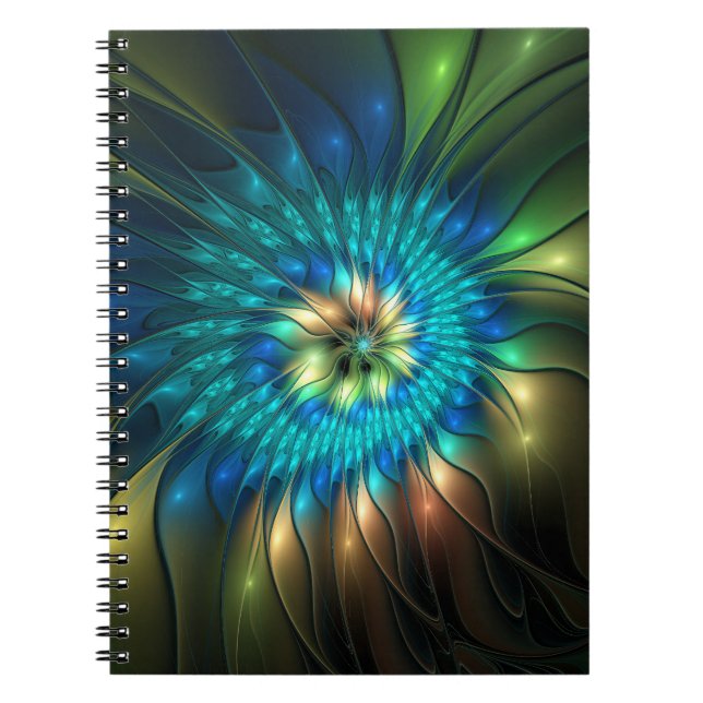 Cuaderno Flor de fantasía luminosa, fragancia abstracta col (Frente)