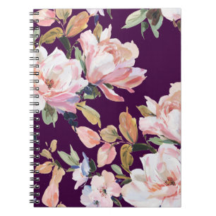 Cuaderno Flor de flores pintadas a mano, floral, acuarela,