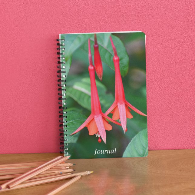 Cuaderno Flor de Fuchsia Roja delgada floral (In Situ)