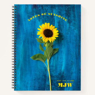 Cuaderno Flor de girasol vibrante amarillo y azul