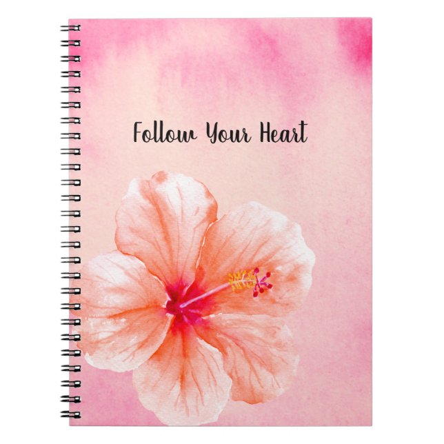 Cuaderno Flor de Hibisco Rosa Tropical Femenina (Frente)