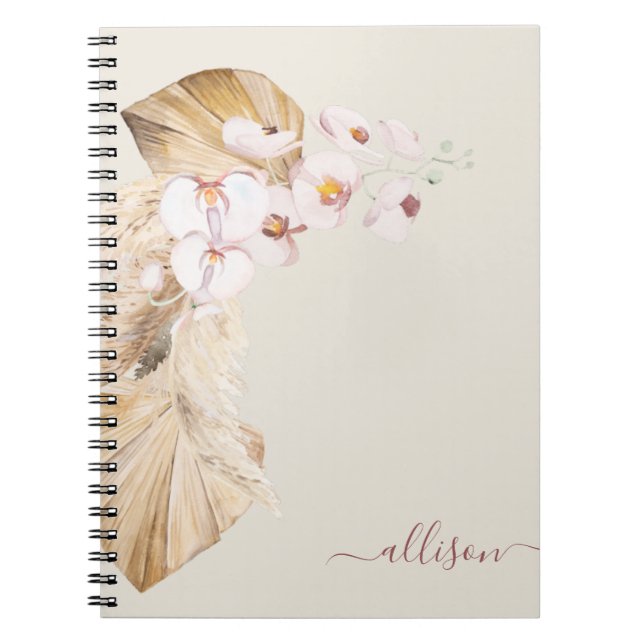 Cuaderno Flor de hierba Boho Pampas (Frente)