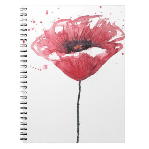Cuaderno Flor de la amapola, acuarela