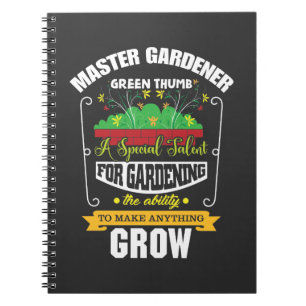 Cuaderno Flor de la planta verde del jardín maestro