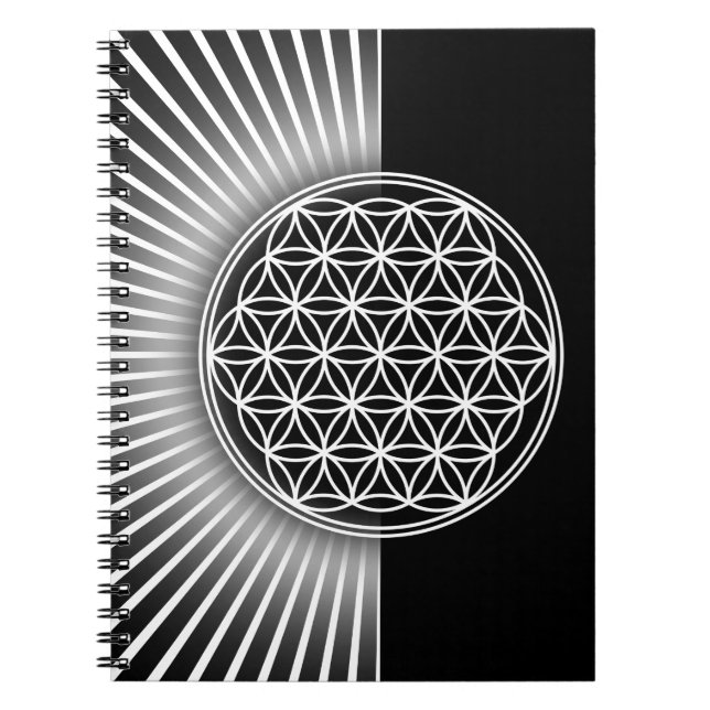 Cuaderno Flor de la Vida / Blume des Lebens - blanco plano (Frente)