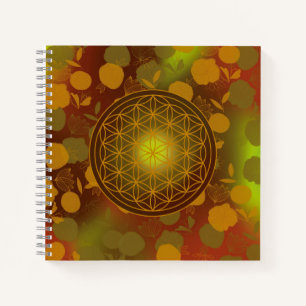Cuaderno flor de la vida, chakra,zen,geometría sagrada,