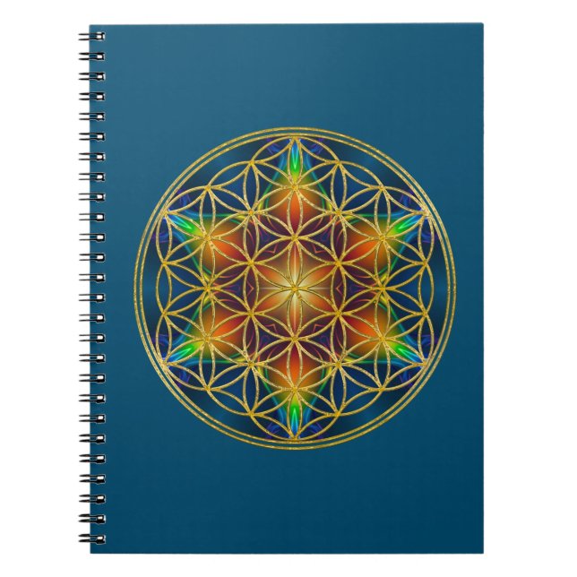 Cuaderno FLOR DE LA VIDA - Flor fractal 1 (Frente)