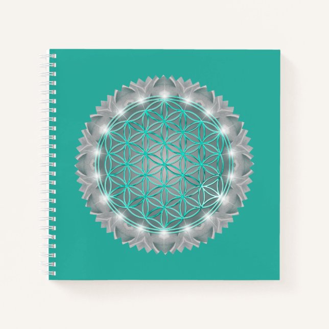 Cuaderno FLOR DE LA VIDA - Geometría Sagrada Luz 2 (Anverso)
